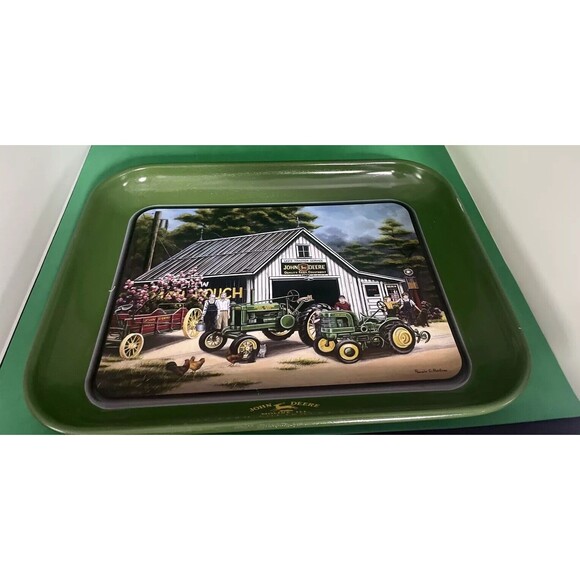 John Deere Serving Tray "Spirit of America" and "Vintage Gathering" 2003 New - Picture 6 of 16